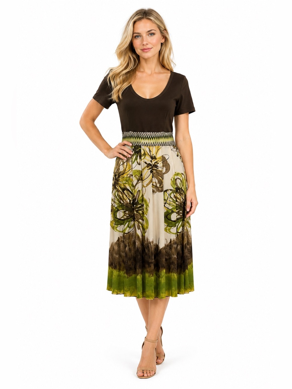 NWT Bleu d’Azur dress. Multi colored. Size 6